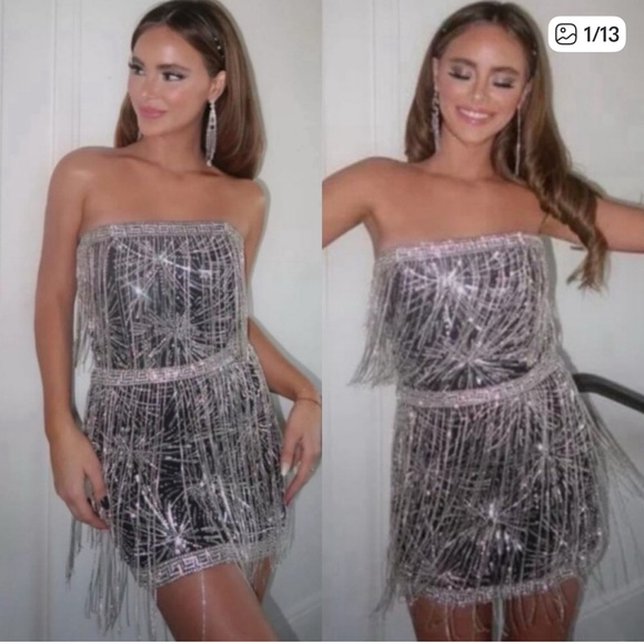 Retrofete Dixie sequin fringe mini dress - Picture 9 of 9